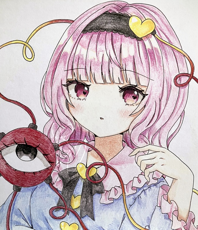 手描き色紙(中)古明地さとり(東方project)
