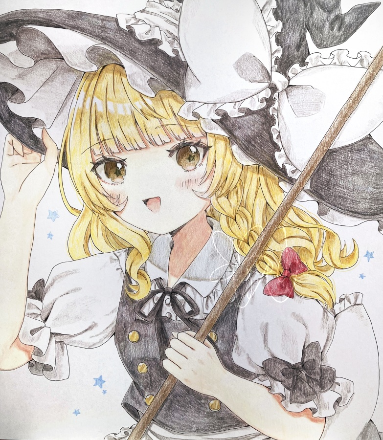 手描き色紙(大)霧雨魔理沙(東方project)