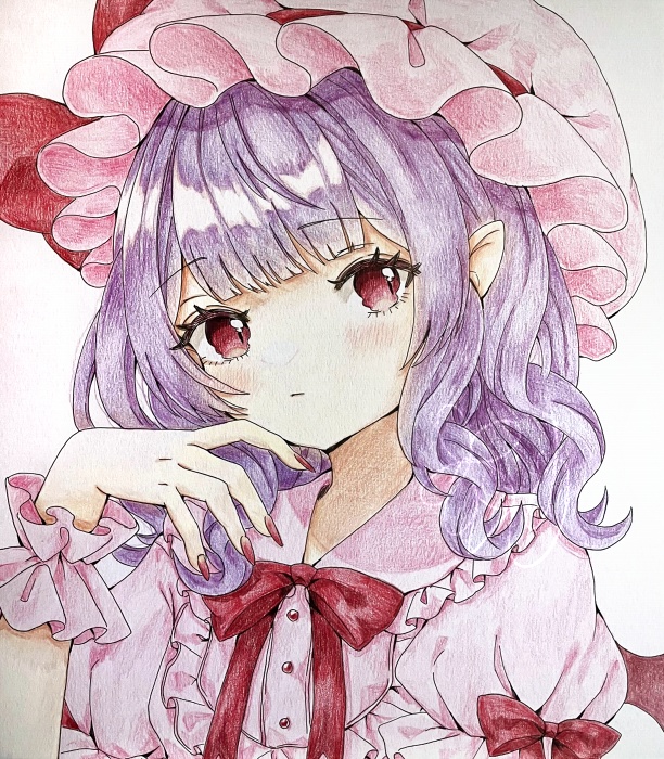 手描き色紙(大)レミリア・スカーレット(東方Project)