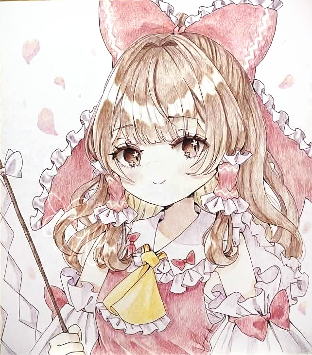 手描き色紙(大)博麗霊夢(東方project)