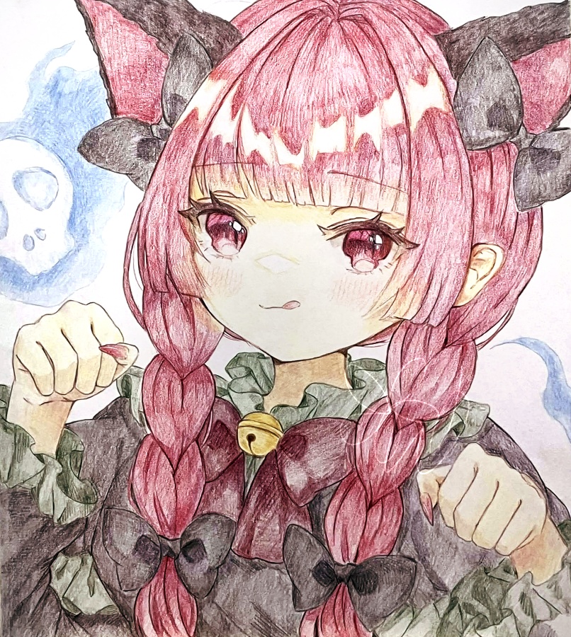 手描き色紙(大)火焔猫燐(東方Project)