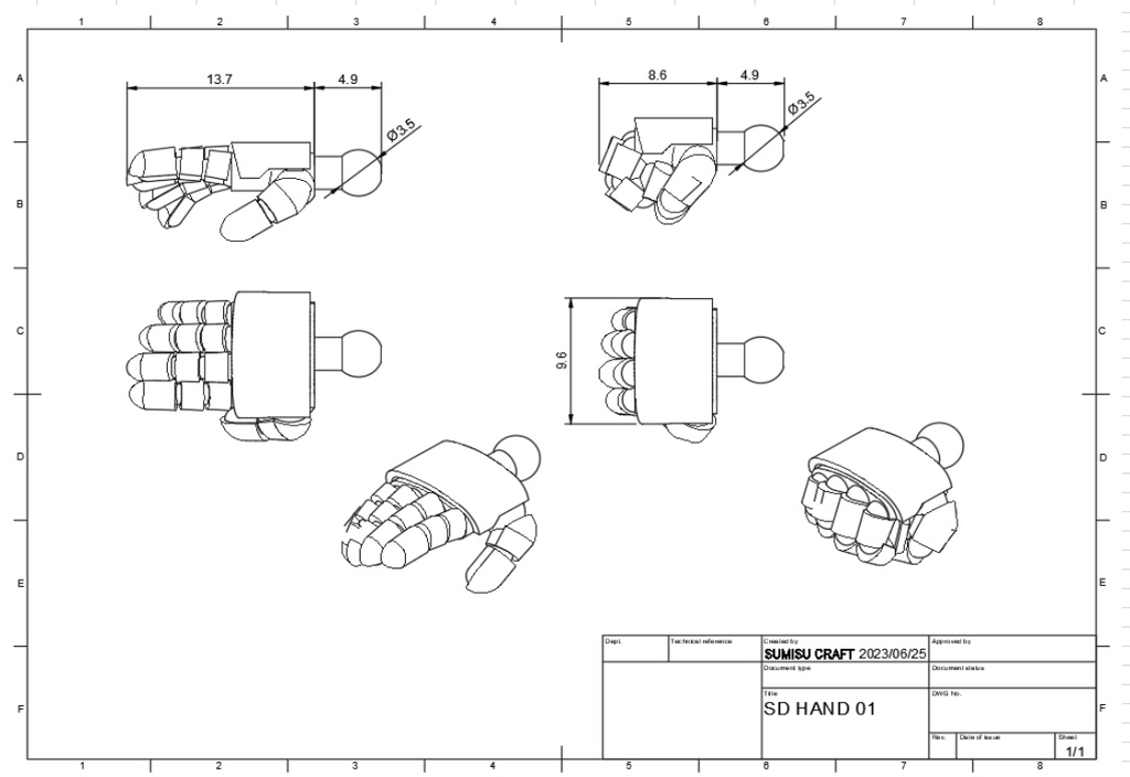 Sumisu Designers HAND ver01 M size お握りセット