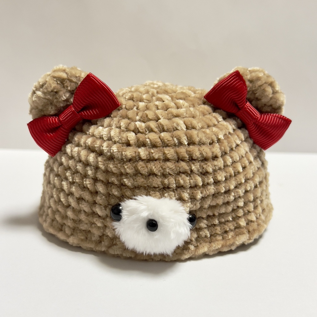【受注】モコモコくまちゃん帽子