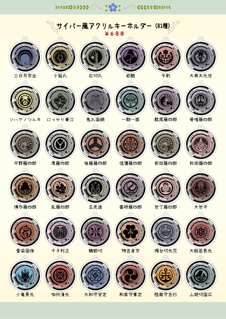 刀剣乱舞イメージ 【サイバー風】アクリルキーホルダー