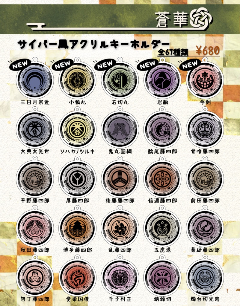 刀剣乱舞イメージ 【サイバー風】アクリルキーホルダー