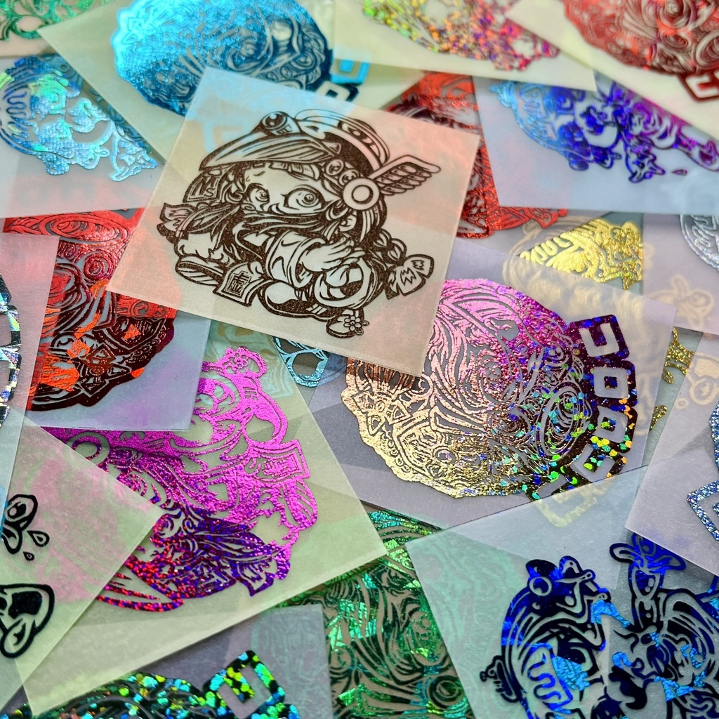 トレーシングペーパー箔押しシール3種