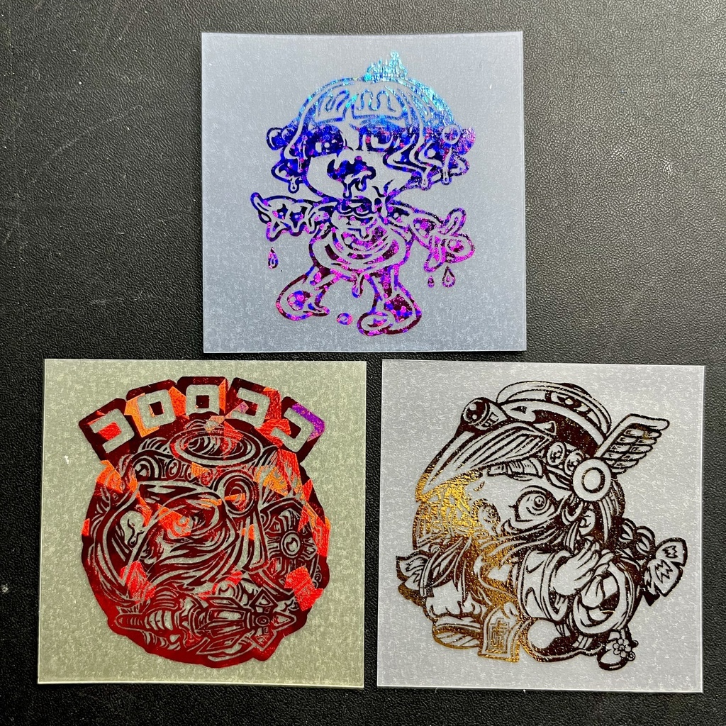 トレーシングペーパー箔押しシール3種