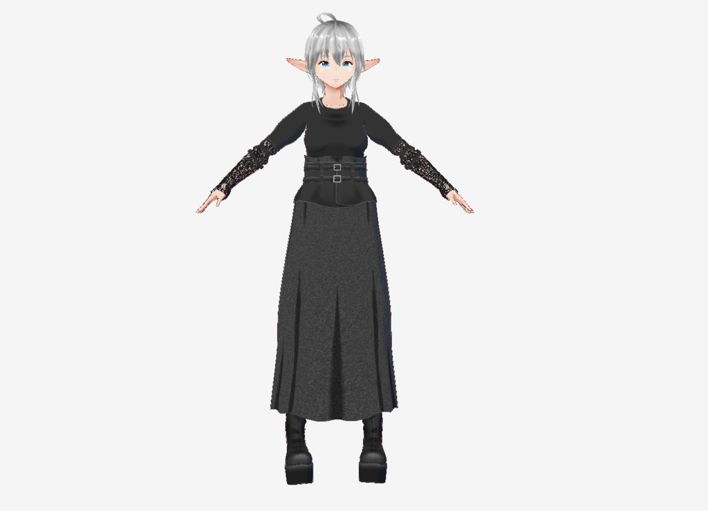 Vroid衣装　ラフ服　黒