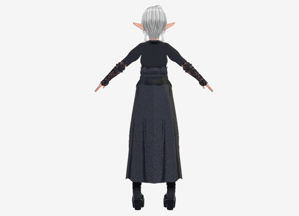 Vroid衣装 ラフ服 黒