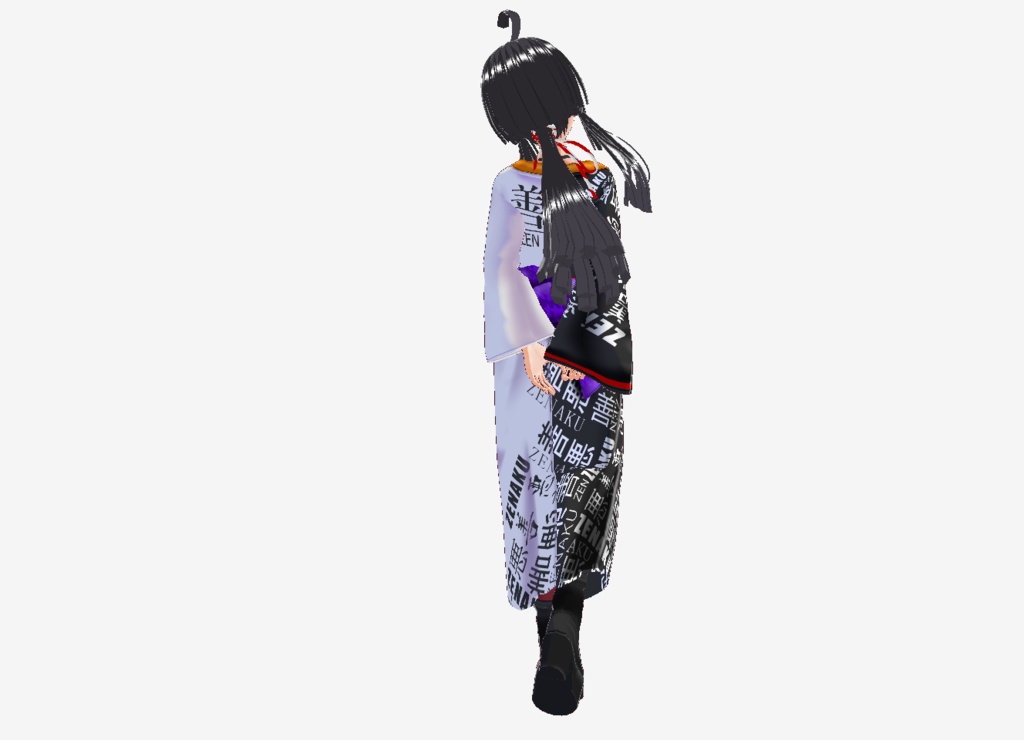 Vroid衣装 漢字プリント和装