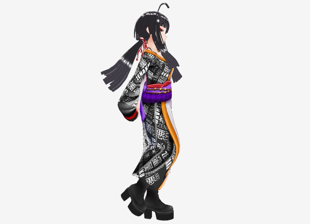 Vroid衣装 漢字プリント和装