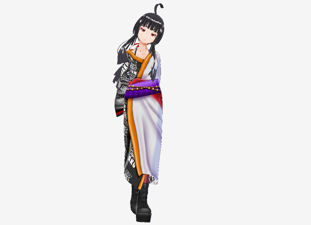 Vroid衣装 漢字プリント和装