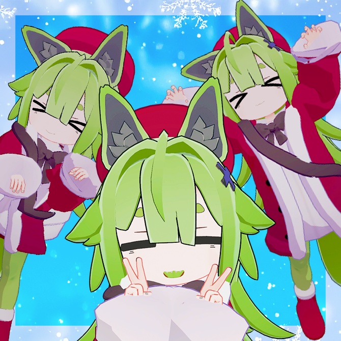 【るるこ・きまな対応】クリスマスっぽい冬服セット【3Dモデル】