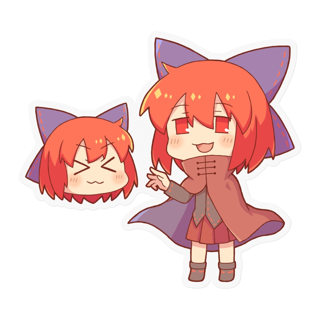 デフォルメばんきちゃんのステッカー(おまんじゅうありバージョン)