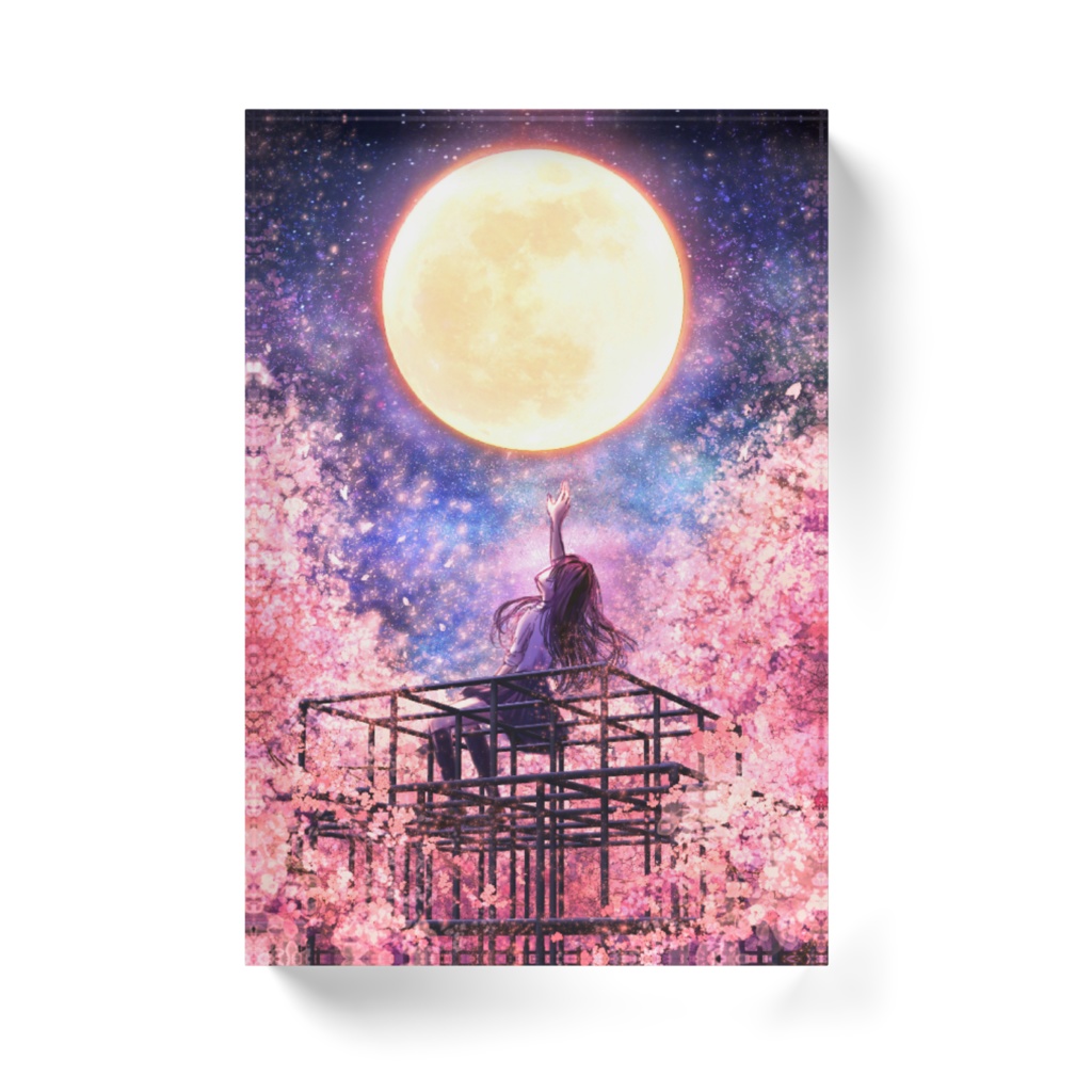 夜桜月見頃アクリルブロック