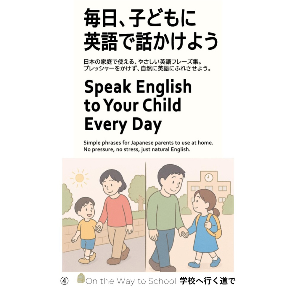 毎日、子どもに英語で話しかけよう 04 学校へ行く道で(On the Way to School)【PDF】
