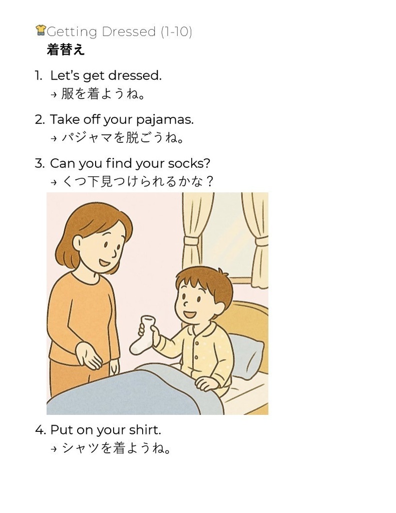 毎日、子どもに英語で話しかけよう 朝の4冊セット(Complete Morning Set)【PDF】