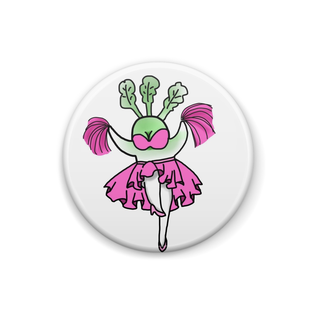 チアだいこん缶バッジ