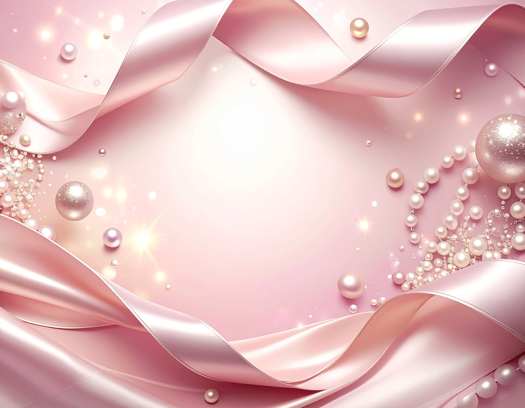 リボンとパールの流れ背景