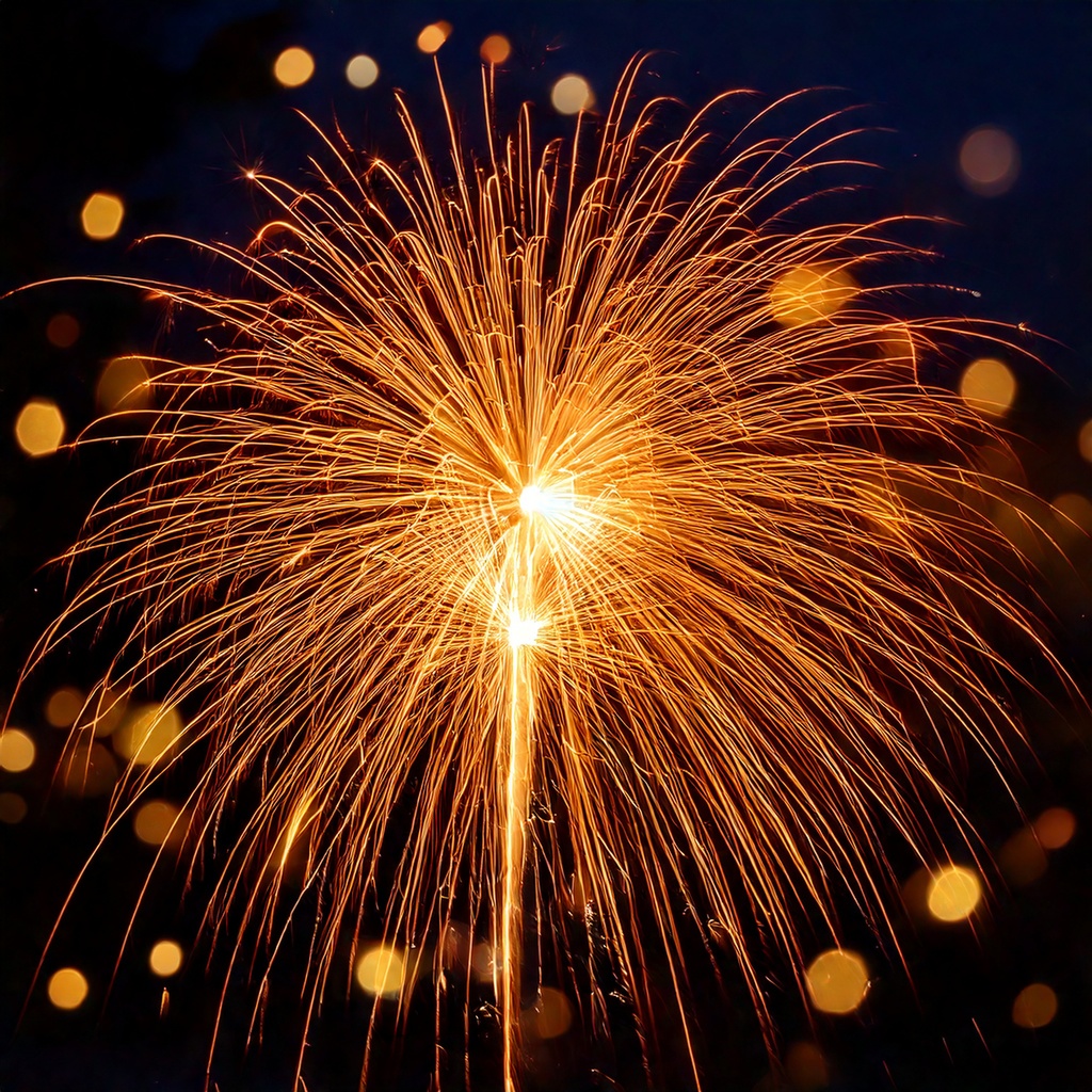 夜空に舞う黄金の火花背景
