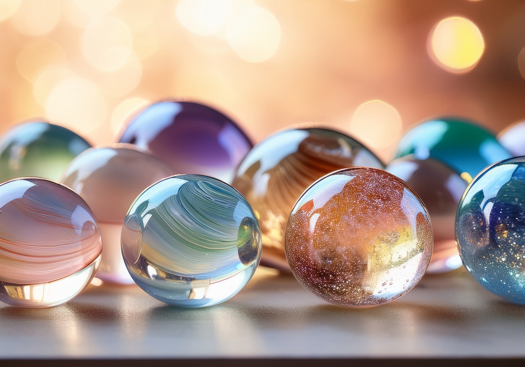 大理石模様のガラス球背景