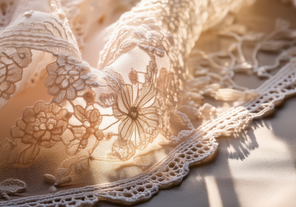 エレガントレース生地テクスチャ背景