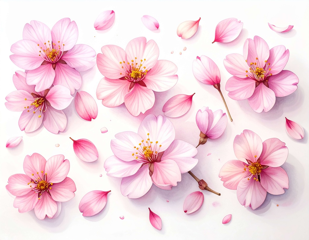 桜の花びら舞う背景