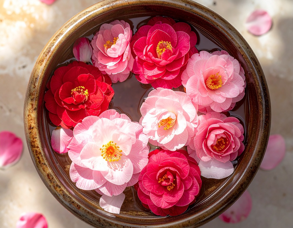 水面に浮かぶ花背景