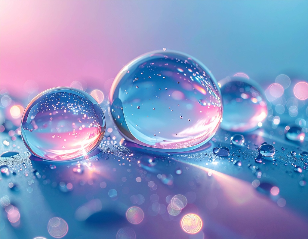夢幻的な水滴マクロ背景
