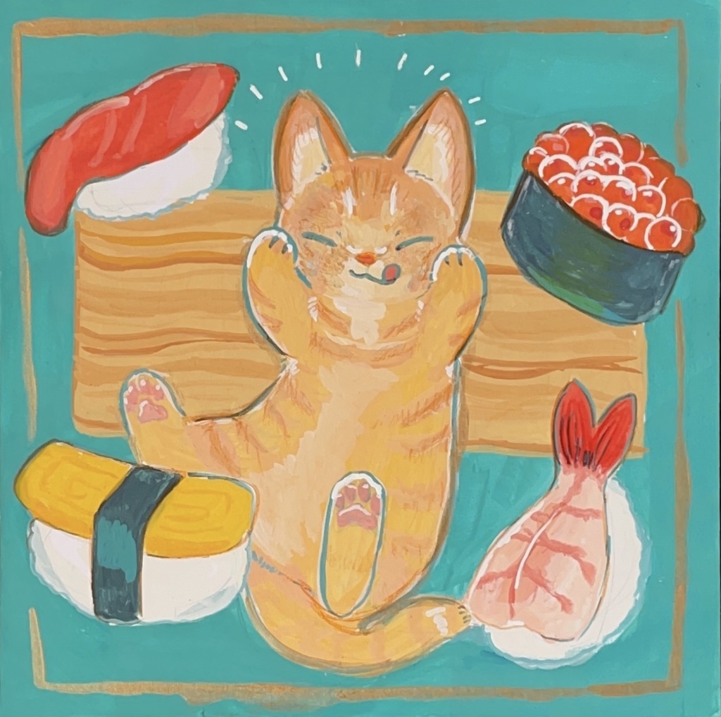 アクリル原画 おすしおいしい