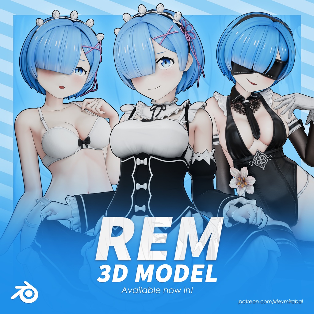 Rem Model (T Pose + Outfit Variations)