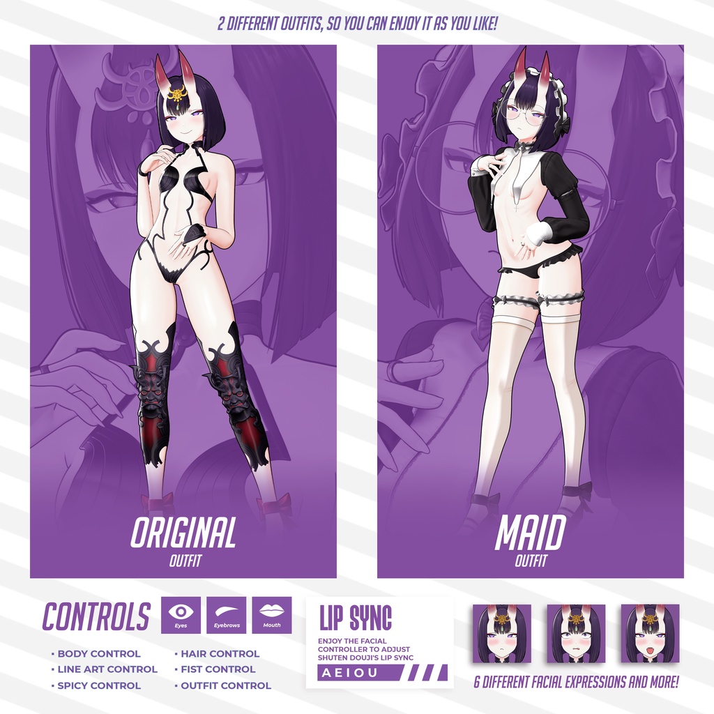 Shuten Douji Model (T Pose + Outfit Variations)