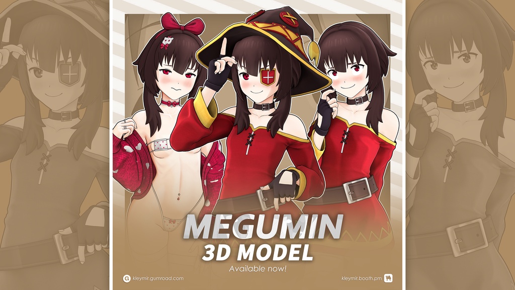 Megumin Model (T Pose + Outfit Variations)