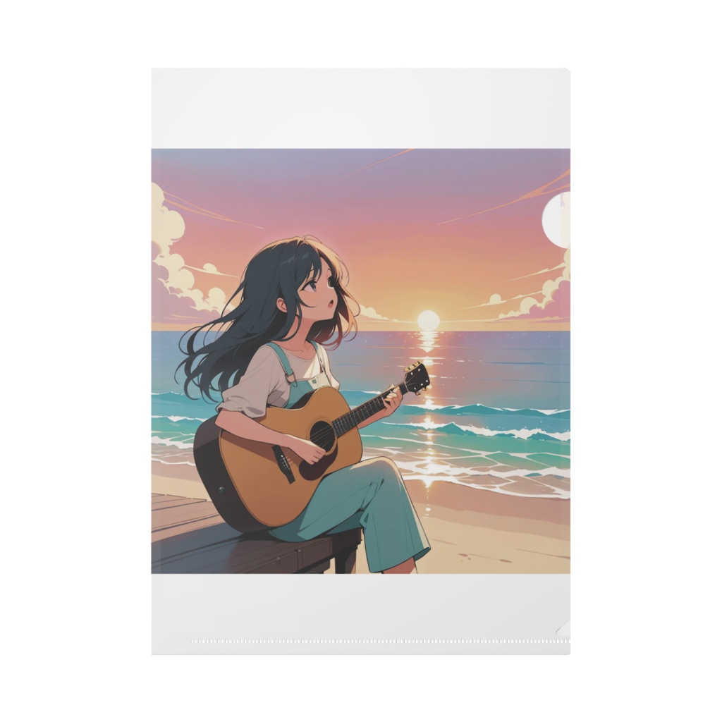 海辺に輝く夕日