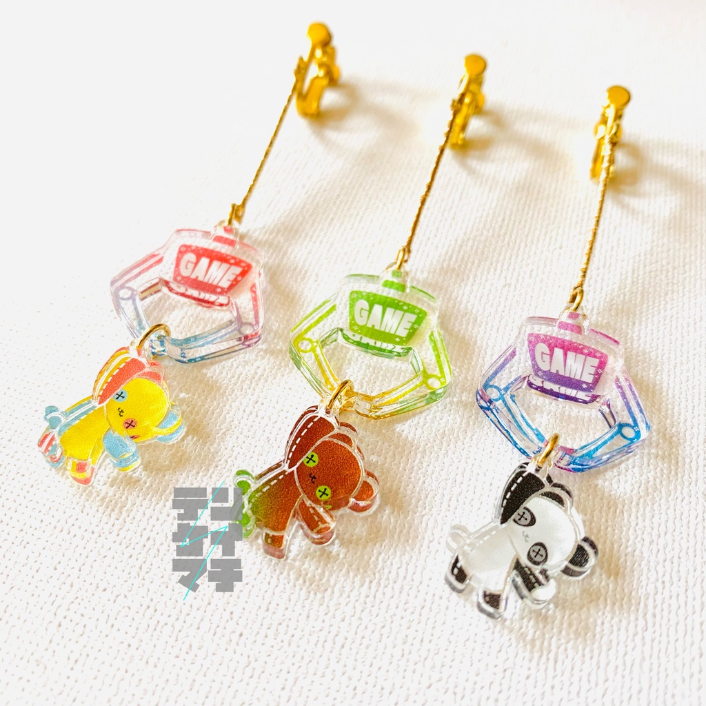 クレーンゲームくまイヤリング