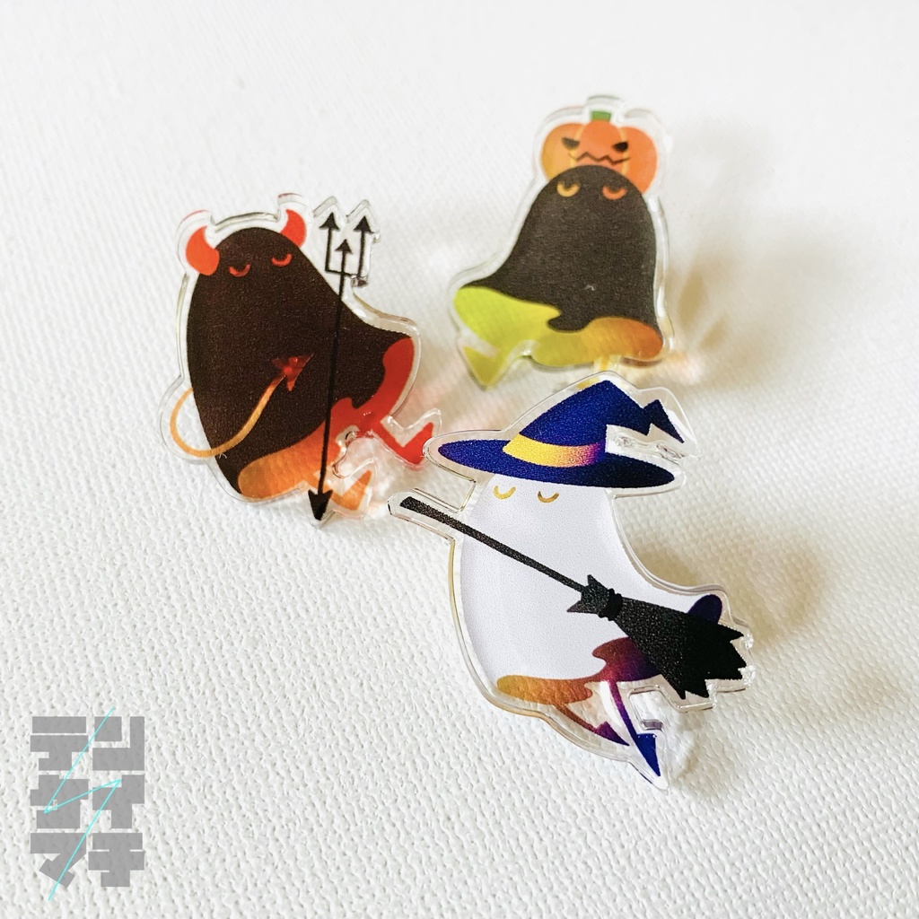 ハロウィンおばけちゃんピンバッジ