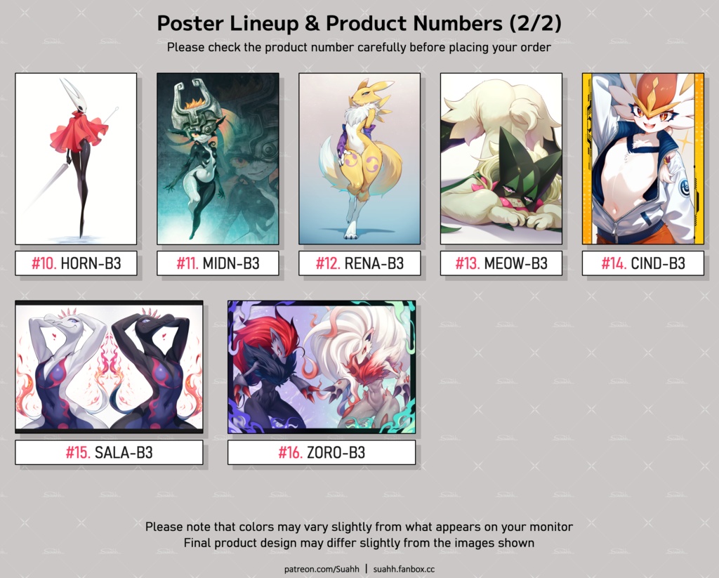 B3 Fabric Poster – 16 Designs