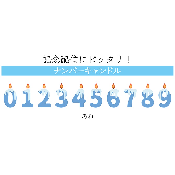 [ブルー]ナンバーキャンドル