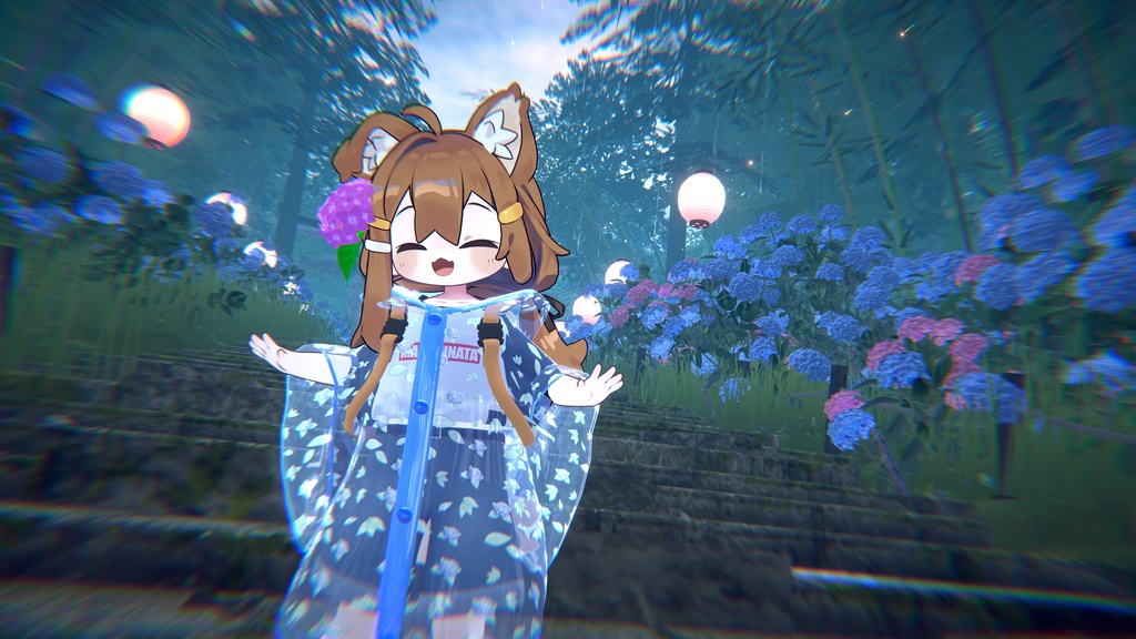 雨のお散歩【まめひなた対応】