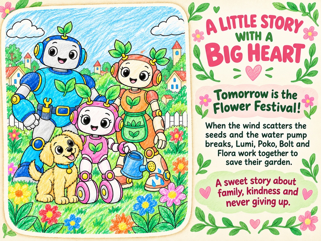 English Edition – “Lumi and the Little Sprout” Alternate illustration version Story Coloring Book 24 Pages • Printable PDF Files • Recommended Ages: 4–8