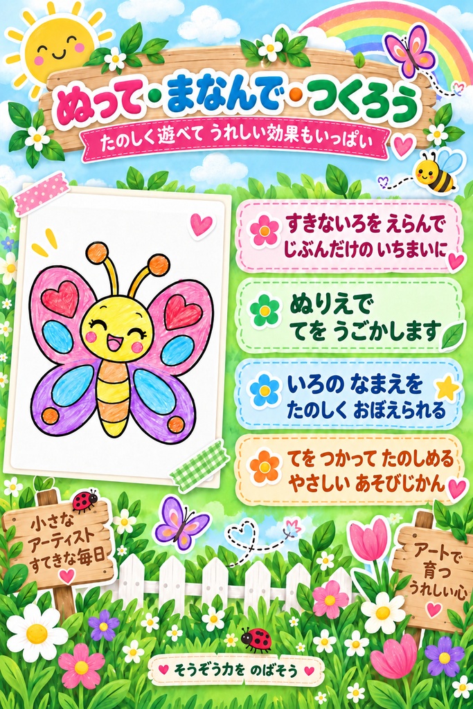 子供向けぬりえ 15枚 「ルミのかぞく」 印刷用PDFデータ