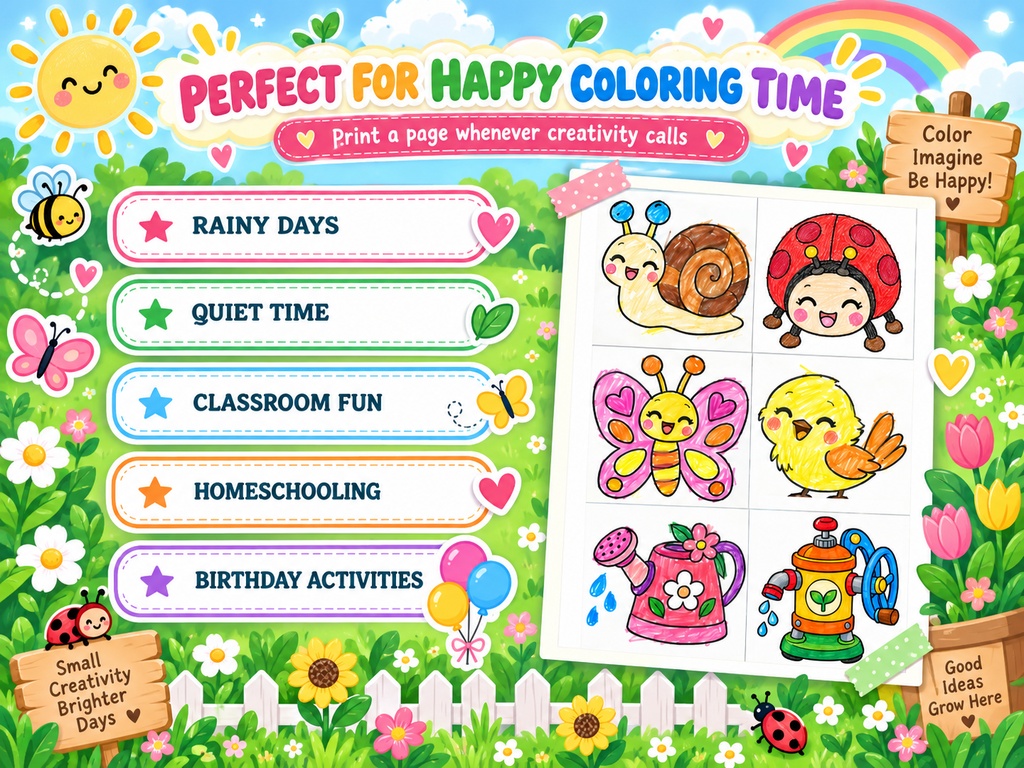 English edition Lumi’s Family – 15 Printable Coloring Pages for Kids – Digital PDF Download