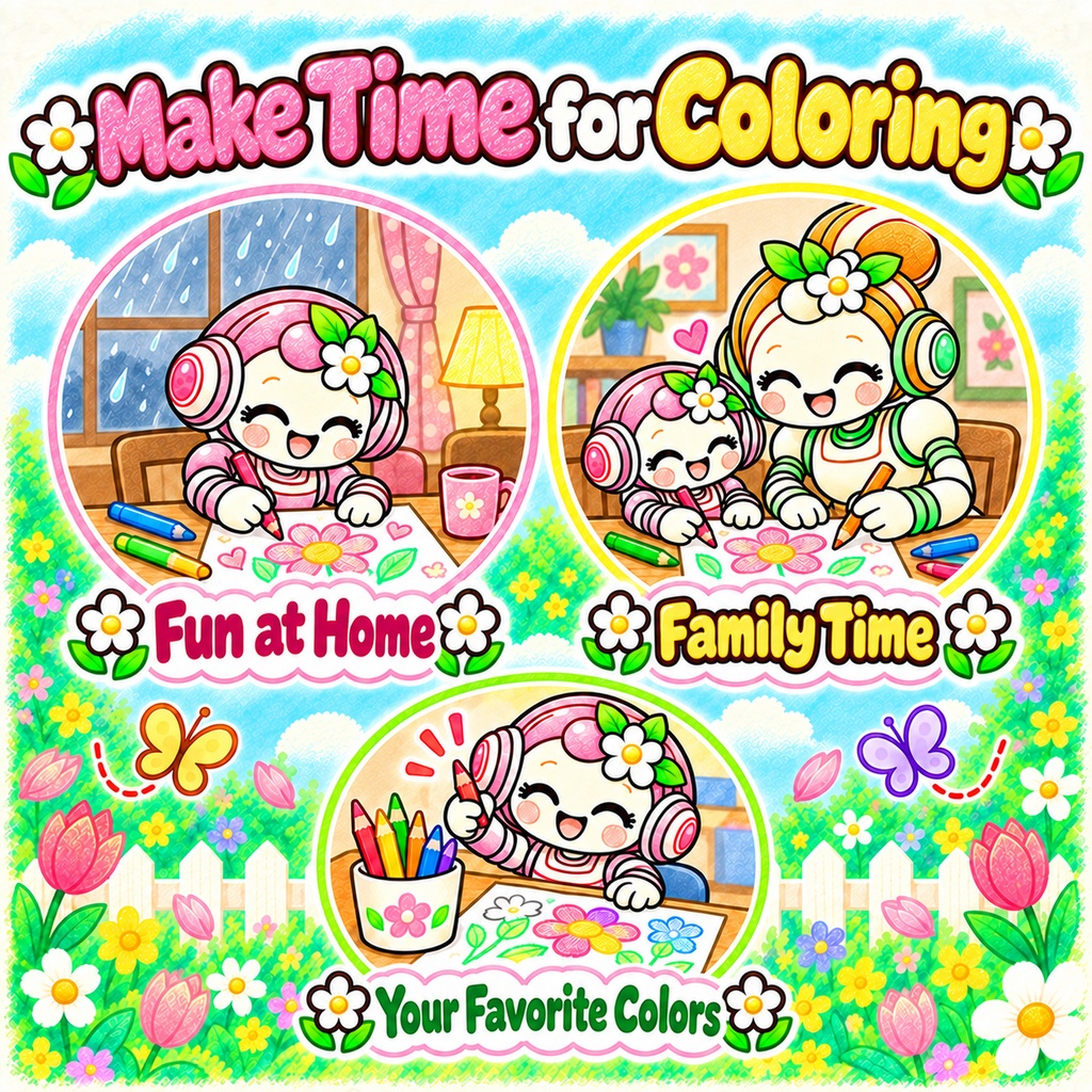 English edition Lumi’s First Bouquet | 24-Page Story Coloring Book + 4 Coloring Inspiration Pages Printable PDF / Kids Coloring Pages