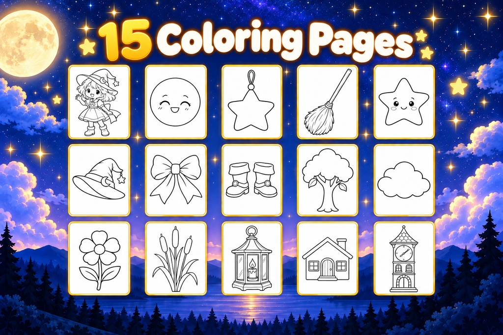 Mina and the Lost Moon | Printable Coloring Set for Kids