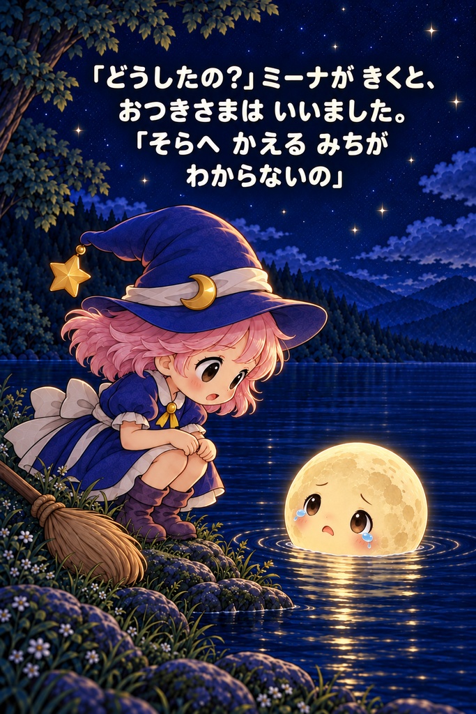 絵本 「ミーナとなくしたおつきさま」 20ページ 無料配布中