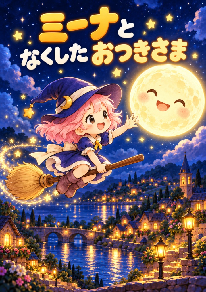  絵本　「ミーナとなくしたおつきさま」　20ページ　無料配布中