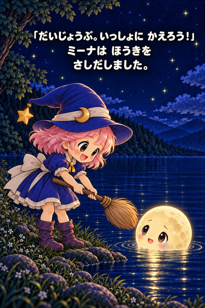 絵本 「ミーナとなくしたおつきさま」 20ページ 無料配布中