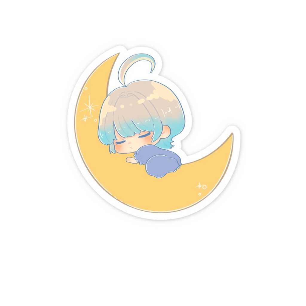 眠るくらげのステッカー