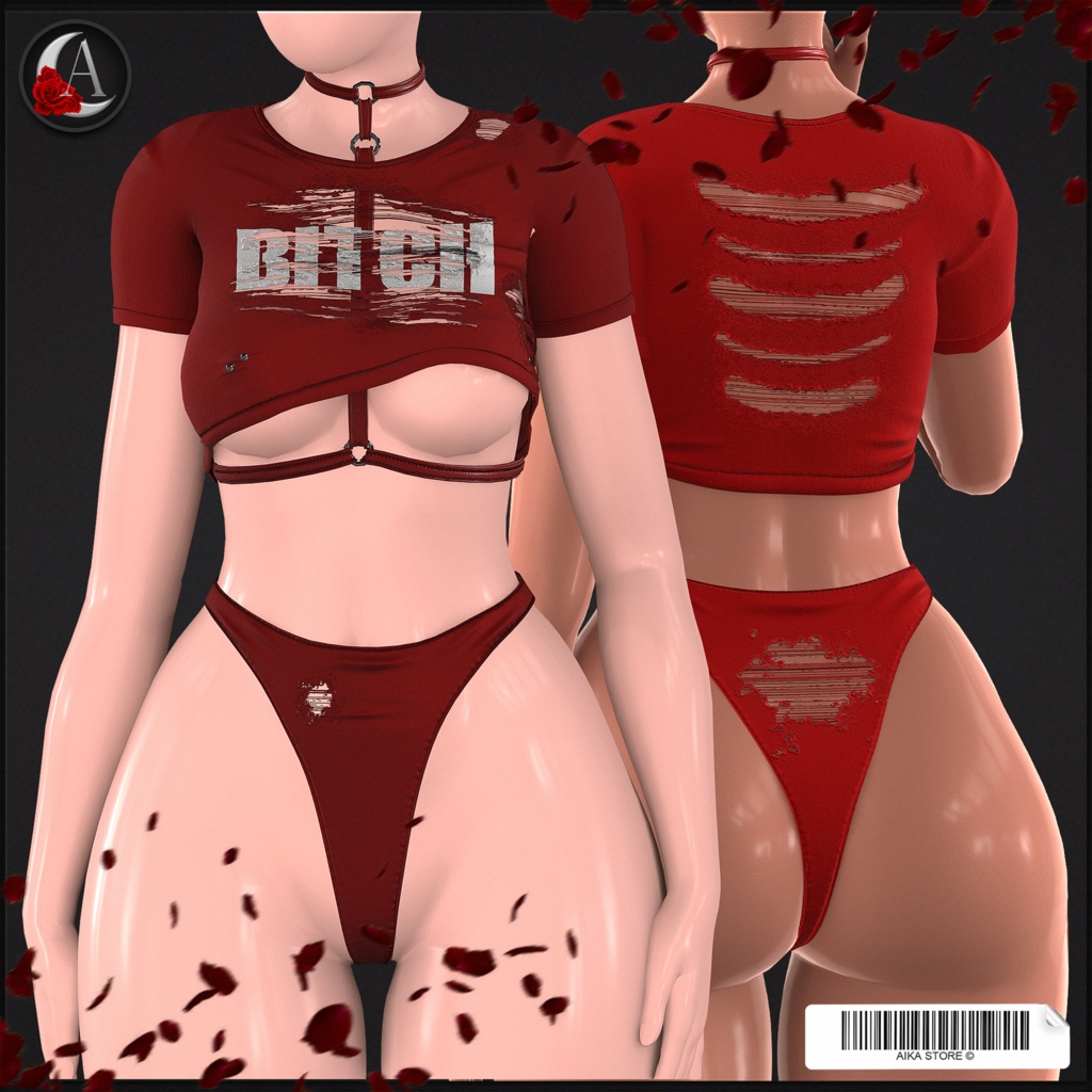 RIPPED SHIRT WITH HARNESS SET