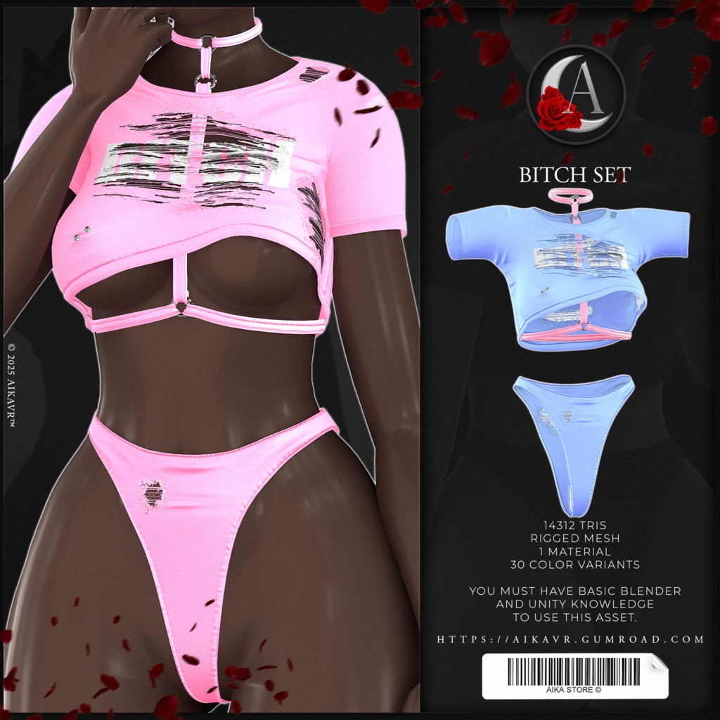RIPPED SHIRT WITH HARNESS SET